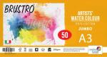 Brustro White Artists Watercolour Cotton 200GSM Cold Pressed Jumbo - A3 (50 Sheets)