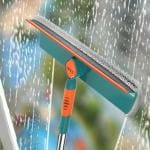 V2H 2 in 1 Window Cleaning Tool Squeegee Window Cleaner with Bendable Head for Indoor Outdoor High Windows Cleaning (Window Wiper)