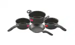Pigeon Master Chef Non-Stick Coated Cookware Set (Aluminium, 4 - Piece),Black