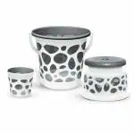 Milton Duplex Spa 3 Piece Set, Grey | 20 litres Bucket with Mug & Stool | Bathroom Accessory Set