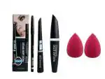 FITBYTE PRESENT Makeup Combo 3 in 1 Eye Liner, Eyebrow Pencil, Mascara and 2 Makeup Sponge Pack-5
