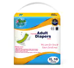 BON BON Premium Extra Large Adult Diaper Disposable Tape Style (XL- 43-67 INCH) Adult Diaper XL 10 PCS Multiple Tape Fastners Over Night Protection Ultra Leak Guard and Anti-Bacterial Absorbent Core (XL Pack of 1)