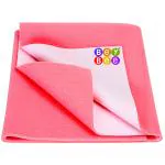 BeyBee Waterproof Rubber Sheet Baby Bed Protector Dry sheet (100 cm x 70 cm) - Salmon Rose