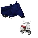 Mototrance Blue Leather Bike Body Cover With Storage Bag For Suzuki Access 125