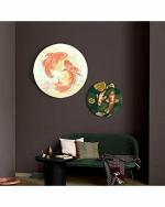 The Artment your artistic apartment Matte Finish Multicolor Round Canvas Wall Decor Painting 50cm (Set of 2)