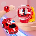 PATPAT Mini Remote Control Watch Car 2.4 GHz Cartoon Watch Car Toy,USB Rechareable Remote Control Toy Car,Wrist Racing Car Watch Cartoon RC Car Birthday Christmas Gift for Kids Boys GirlsRed