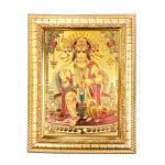 Hawai Gold Plated Panchmukhi Hanuman Bajrang Bali Religious Golden Photo Frame for Worship Use 21x17cm SFDI133GLDFRM