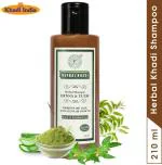 Herbal Khadi Heena Tulsi Herbal Shampoo, for Intense Damage Repair Antidanruff Hair Growth Booster, (No SLS & Paraben) 210 ml (Pack of 1)