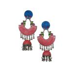 Priyansh Enterprise Handmade Light Pink Brass Traditional Earrings For Parties, Festivals For Women