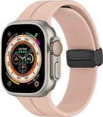 SWAPME + Magnetic for Apple Watch Ultra Band 49mm 45mm 44mm 42mm, iWatch Bands Men/Women,Soft Sport Silicone Replacement Wristband Strap for Apple Watch Band Series 8/7/6/5/4/3/2/1/SE Smart Watch Strap (Pink)