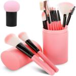 AVTY Makeup Brush Set With Storage Barrel Bottle- Pink, Pack of 13 (Pack of 13)