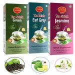 Golden Herbal tea pack of 3 flavour Earl Grey,Green tea,jasmine