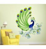 WOLPEP Multicolor Vinyl Beautiful Peacock Wall Sticker