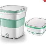 SEVOU Washing-Machine-Portable-Mini-Foldable-Washer-and-Spin-Dryer-Small-Foldable-Bucket-Washer-for-Camping-RV-Travel-Small-Spaces-Lightweight-and-Easy-to-Carry (Blue)