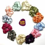 Quirkzilla Satin Silk Scrunchies (Pack of 12 - Multicolour) | Smooth Texture | No Hair Knotting | Adaptable Elastic | Easy to Remove| Made In India