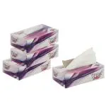 Mist Ultra Soft White 2 Ply Facial Tissue Napkin Paper, 100 pull Each BOx (Pack of 4) - PURPLE