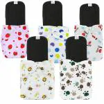 Babymoon Printed White Cloth Diaper 5 pcs with Grey Insert 5 pcs (0-3 Y) Set of 10