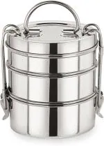 NEELAM Clipper Stainless Steel Tiffin Box Set 3 container Silver-1100 ml 3 Containers Lunch Box 1100 ml