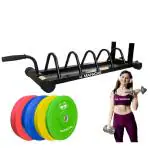 MAPACHE Weight Rod and Bumper Plate Rack for organisation of gym weights and rods
