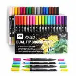 Pathos India 24 Colors Dual Tip Brush Pens Fineliners Art Markers