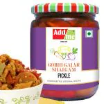 Add Me Sweet & Sour Mixed Pickle of Gobhi shalgam gajar Pickle, 600gm Home Made Punjabi North Indian Pickle of Carrot, Cauliflower & Turnip with Onion and Garlic 600 G Glass Pack