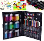 MT HUB Kids Art Drawing Set, 150pcs Colored Pencil Watercolor Oil Pastel Crayon