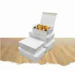 M/S ECO PLUS PACK Disposable White Paper Boxes 25 pcs Paper Containers for Restaurant Food Takeaway Storage Party Hotel Takeout Parcel Reusable Biodegradable (250 ML)