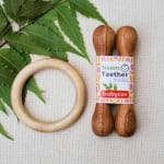 Babycov Neem Wood Teethers for Babies | Natural and Organic | Wooden Baby Teether | Helps in Teething | Set of 2 | for 3+ Months Babies. (Teether Stick + Ring)