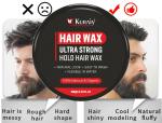 KURAIY Stronghold Hair Wax| Crystal Hair Wax for Men | Glossy Finish | Hair Style, Shine | Strong Hold Styling Hair Wax Hair Wax Hair Wax (100 g)