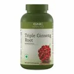GNC Herbal Plus Triple Ginseng Root with Korean, American & Siberian Ginseng | Enhances Immunity | Boosts Strength & Stamina | Improves Alertness & Concentration | Formulated in USA | 90 Capsules