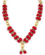 Xtore Premium Range Of Pooja Accessories Bhakti Lehar (Size: 30 Inch) Artificial Double Layer Velvet Rose Flower Mala Garland for Photo Frame.