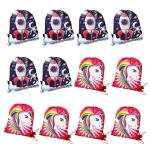 Parteet Unicorn and Space Printed Pink Non-woven Fabric Haversack Bags (Pack of 12)