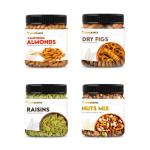 FARMCRAVES Premium Combo Pack, Whole Almonds, Raisins, Anjeer/Fig, Nutmix 100 Gram Each | Loaded with Protein, Vitamins & Minerals
