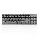 Enter Easy Click USB Wired Keyboard, Rugged Heavy-Duty Body, Ergonomic Design (Black)
