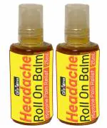 ByGrandma Headache Roll On Balm for Migraine Pain Relief (50ml) | A blend of 8 herbal essential oils | Sinusitis Relief Massage Oil (Pack of 2)