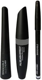 BUYTYA Black Eyeliner With Mascara And Eyebrow Pencil (Set Of 3)