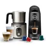 Coffeeza Finero Next 1400W Coffee Makers & Grinders Espresso Machine & Milk Frother, 20 Cups, Black