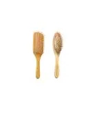 OROSSENTIALS Set Of 2 Rectangle & Oval Shape Neem Wood Hair Brush