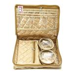 atorakushon Satin Makeup Pouches Vanity Jewellery Traveling Organizer Storage Box Cosmetic Bag it along anywhere easily For Women Golden