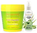 Aryanveda Herbals Haldi Chandan Bleach Cream 250gm & Cucumber Face Toner 100mL