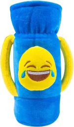 Ole Baby Blue Emoji Face Velvet Milk Feeding Bottle Cover With Handle 16X10X6.5 cm