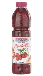 Manama Cranberry Crush for Desserts Toppings Like Cakes, Ice Creams and Shakes 750ML
