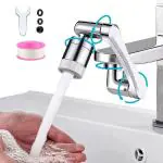 Kruvad 1080 Rotating Faucet Aerator Multifunctional Extender Universal Splash Filter Faucet 2 Water Outlet Modes Face Wash Attachment Robotic Arms Faucet Aerator Extension for Bathroom Sink