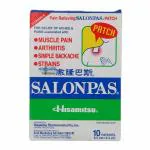 MOVITRONIX Hisamitsu Salonpas 10 Patches 6.5cm x 4.2cm PAIN RELIEVING PATCH- Pack of 1
