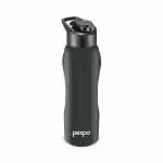 PEXPO Bistro ISI Certified Stainless Steel Fridge Cooling/Sports Sipper Water Bottle 1 Litre, Knight Black|Single Walled|Easy Grip | Home, Office, Gym, School, Yoga, Trekking, Men, Women & Kids