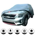 Allextreme K7001 Car Body Cover Compatible with Kia Seltos Custom Fit Dustproof UV Heat Resistant Indoor Outdoor Body Protection (Grey Without Mirror)