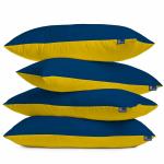 THE WOOD WHITE Microfiber Soft Pillows Set of 4. 18 x 28 Inches Hotel and Home Pillows for Sleeping. Blue & Yellow.