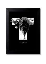 Blue Nexus Beautiful Taurus Zodiac Sign Wall Poster with Wall Frame Room Art Painting Collection A4 size 10x13
