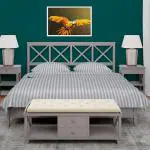 STORIA OF SHED Grey Solid Micro Fiber Cotton Finish Bedsheet with Pillow Cover King Size (275 x 260 cm )