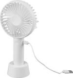 Psight Plastic Portable Rechargeable Battery With Standing Holder Handy Fan Table Usb - White